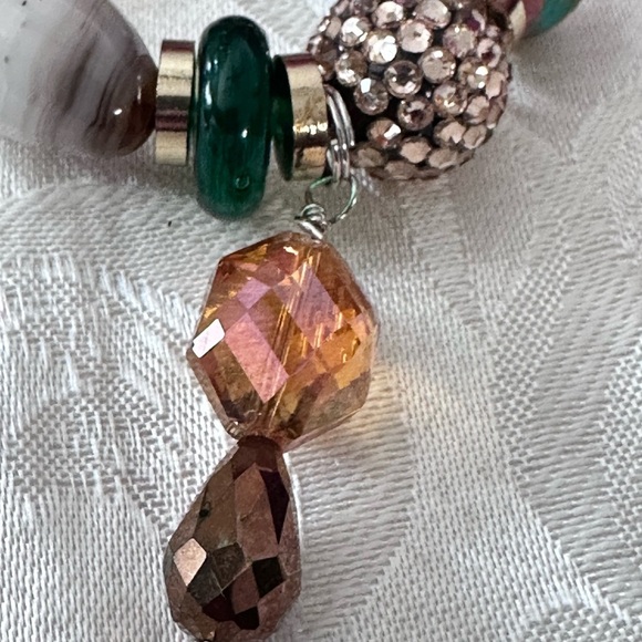 Artisan Colorful Beaded Bracelet with Hand Painted Beads, glass & natural 5-6 - Picture 7 of 7